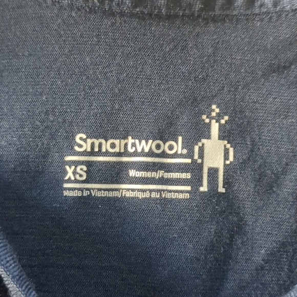 Smartwool Everyday Exploration XS Short Cap Sleeve Button Up Navy Blue Hiking - Picture 6 of 10